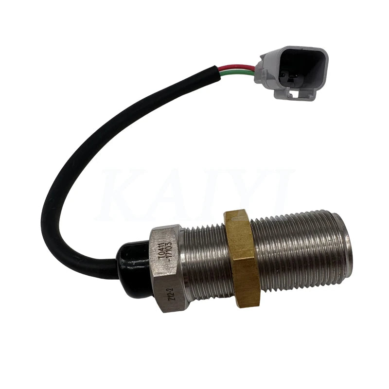 Revolution Speed Sensor 3034572 for Cummins B3.3 with metal housing and connector wire. Genuine OEM replacement part.