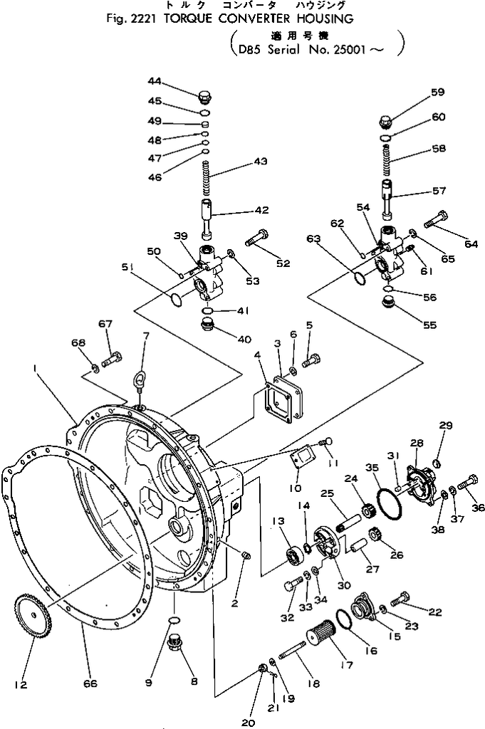 Torque Converter ass'y 154-13-41002 for Shantui SD22 bulldozers D85A-18