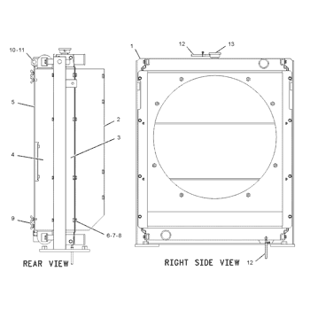 1643598 Radiator plate and bar core for CAT E315B/E317B/E318B